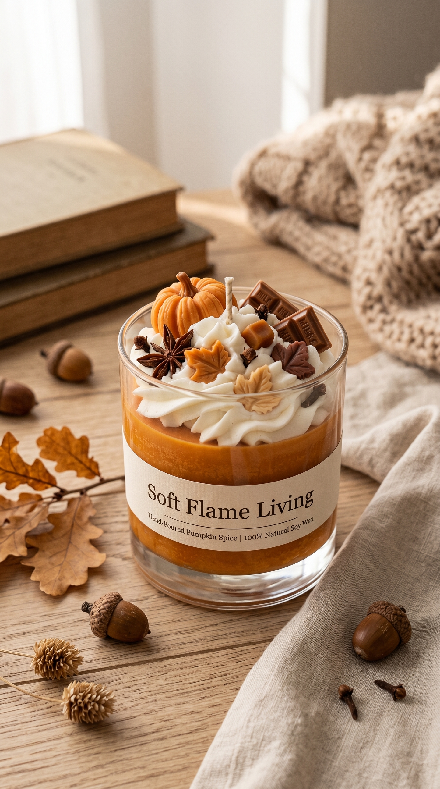 Soft Flame Living Pumpkin Spice Dessert Candle