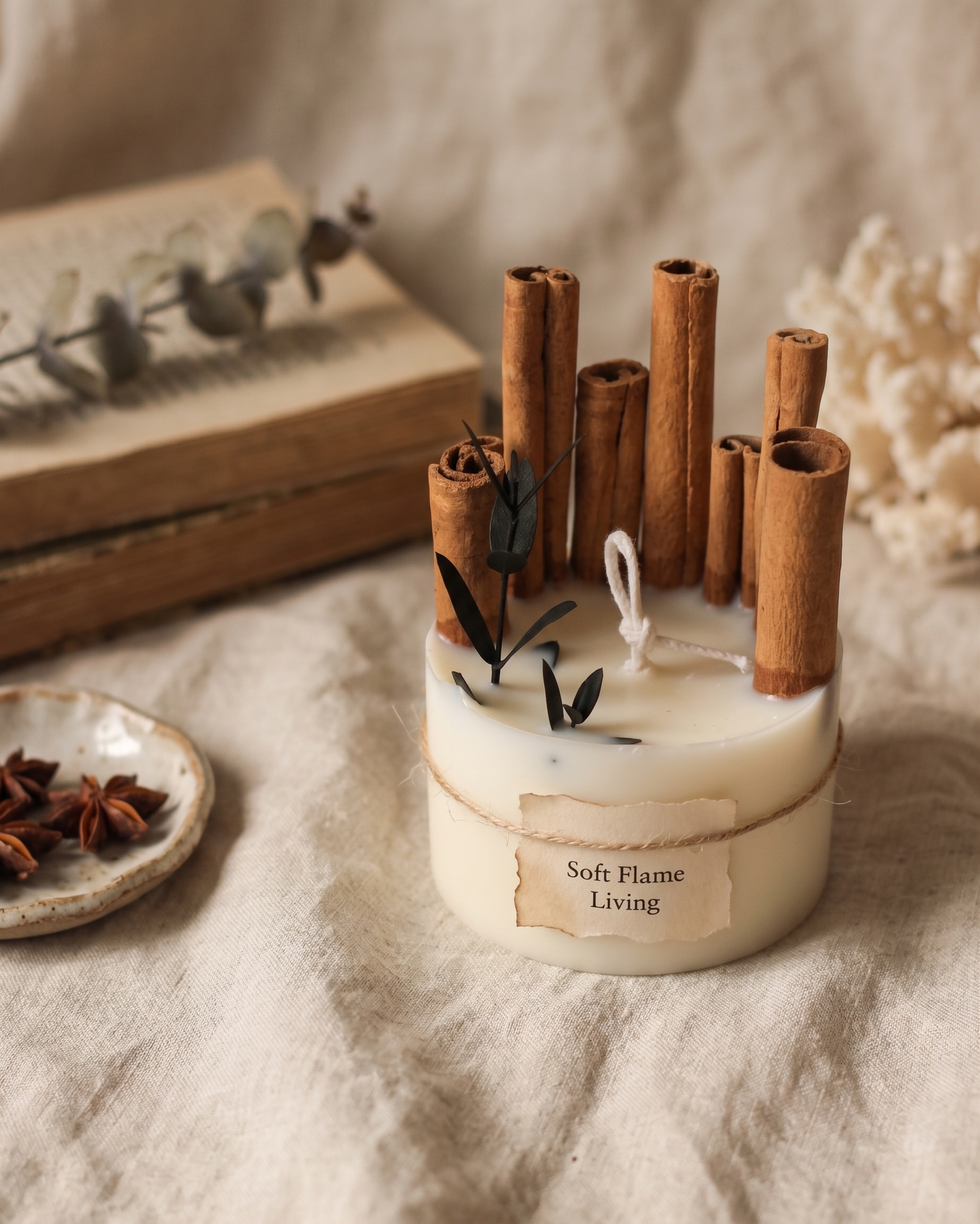 Soft Flame Living Cinnamon Ritual Candle