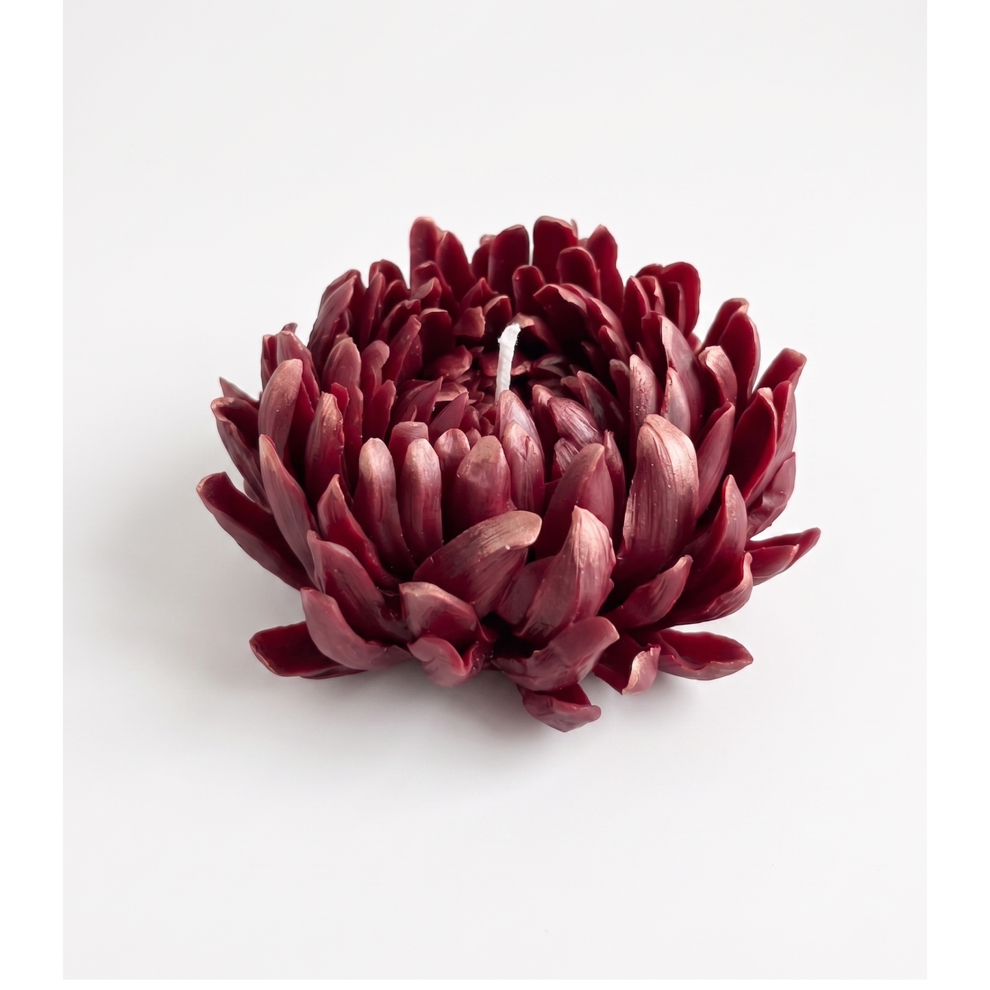 Crimson Blossom Candle – Handmade Floral Statement Candle