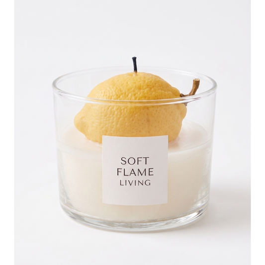 Lemon Zest Candle – Handmade Citrus Glass Candle