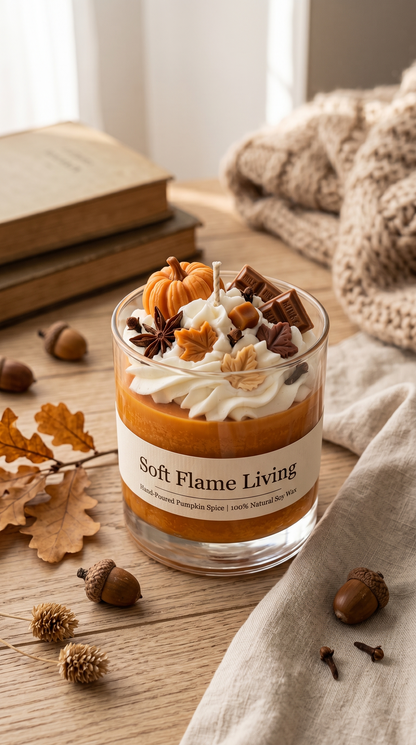 Soft Flame Living Pumpkin Spice Dessert Candle