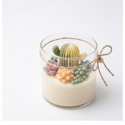 Desert Bloom Candle – Handmade Cactus & Succulent Soy Candle
