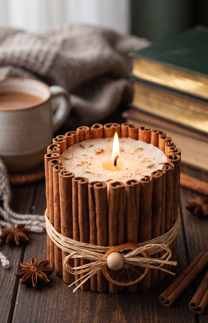 Cinnamon Spice Candle – Handmade Rustic Aromatic Candle